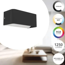 EGLO connect.z Sania-Z Wandlamp - 20 cm - Zwart - RGB - Zigbee