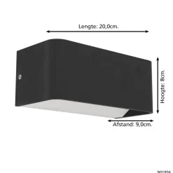 EGLO connect.z Sania-Z Wandlamp - 20 cm - Zwart - RGB - Zigbee