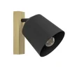 Wandlampen-EGLO Cotorro Wandlamp - E27 - 14.5 cm - Zwart/Bruin
