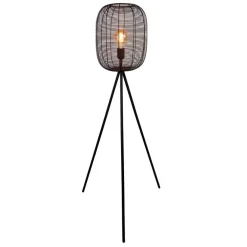 Staande Lampen-EGLO Derwen Vloerlamp - E27 - Metaal - Zwart