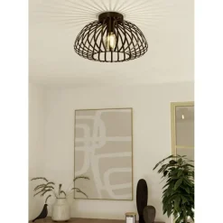 Plafondlampen-EGLO Espinal Plafondlamp - E27 - Ø 38.5 cm - Brons - Staal