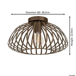 Plafondlampen-EGLO Espinal Plafondlamp - E27 - Ø 38.5 cm - Brons - Staal