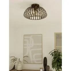 Plafondlampen-EGLO Espinal Plafondlamp - E27 - Ø 38.5 cm - Brons - Staal