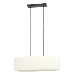 Hanglampen-EGLO Febres Hanglamp - E27 - teddy stof - Zwart/Wit