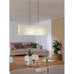 Hanglampen-EGLO Febres Hanglamp - E27 - teddy stof - Zwart/Wit