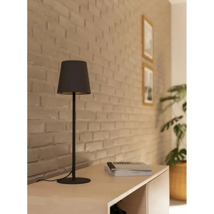 EGLO Fiorana Tafellamp - E14 - 53 cm - Zwart/Cappucino/Goud