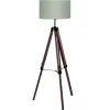 Staande Lampen-EGLO Lantada Vloerlamp - E27 - 143 cm - Noten/Taupe