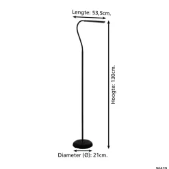 Staande Lampen-EGLO Laroa Vloerlamp - LED - 130 cm - Zwart