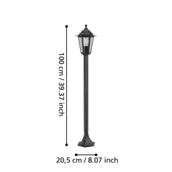 Staande Lampen-EGLO Laterna 4 Sokkellamp - Staande lamp - - E27 - 20.5 cm - Zwart
