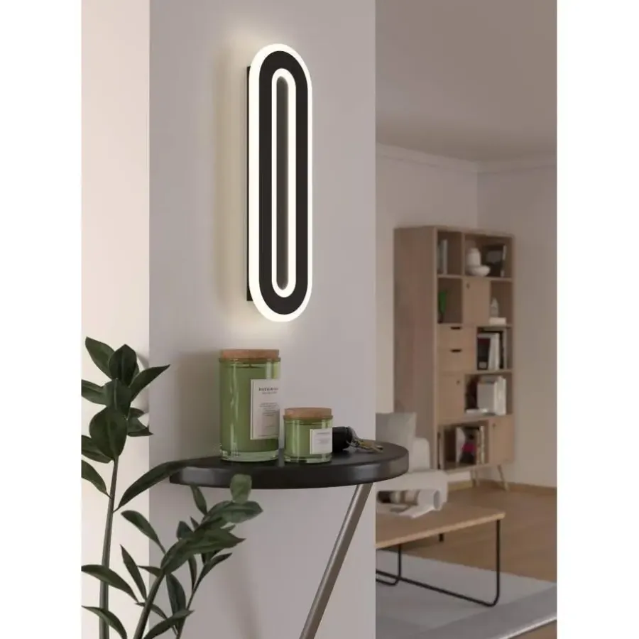 Wandlampen-EGLO Macchioni Wandlamp - LED - Kunststof - Zwart/Wit