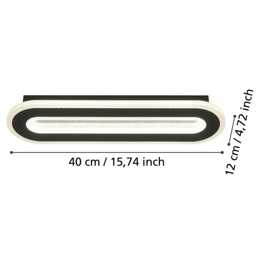 Wandlampen-EGLO Macchioni Wandlamp - LED - Kunststof - Zwart/Wit