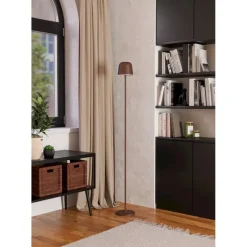 Staande Lampen-EGLO Mannera-L Staande lamp - USB-C - H 140 cm - Roestbruin