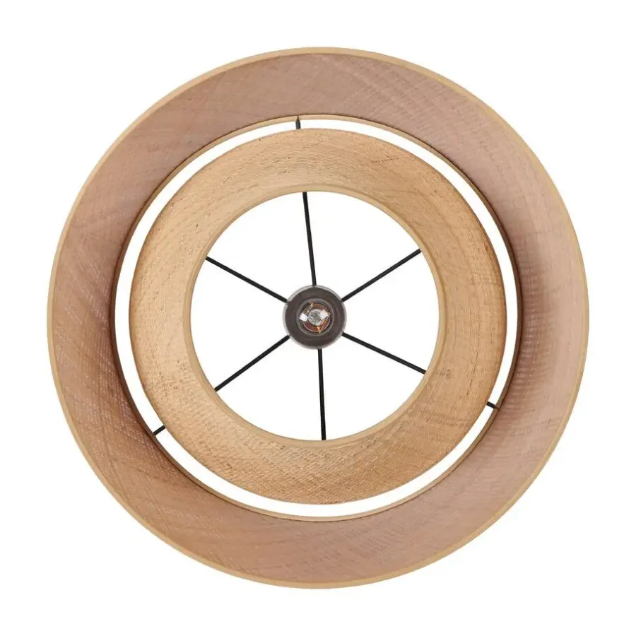 EGLO Marford Hanglamp - E27 - Ø 50 cm - Zwart/Natuur/Raffia