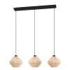 Hanglampen-EGLO Midsumer Hanglamp - 3 x E27 - 92 cm - Zwart/Crème - Textiel