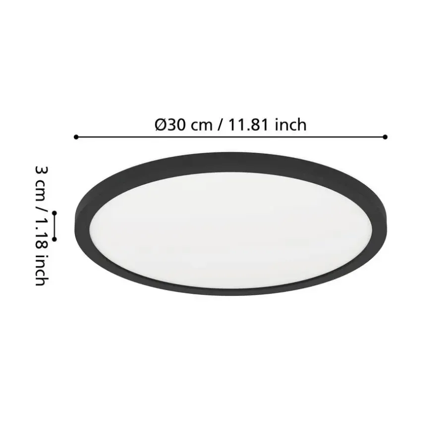 EGLO Minerario Plafonnière - LED - Kunststof - Zwart/Wit