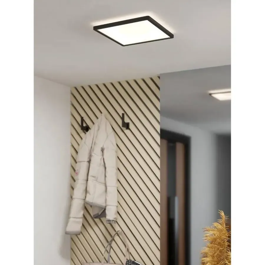 Plafondlampen-EGLO Minerario Plafonnière - LED - Kunststof - Zwart/Wit