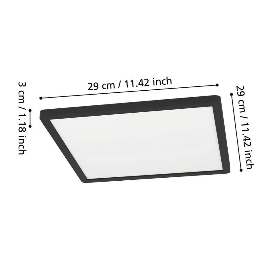 Plafondlampen-EGLO Minerario Plafonnière - LED - Kunststof - Zwart/Wit