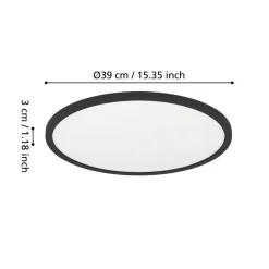 EGLO Minerario Plafonnière - LED - Kunststof - Zwart/Wit