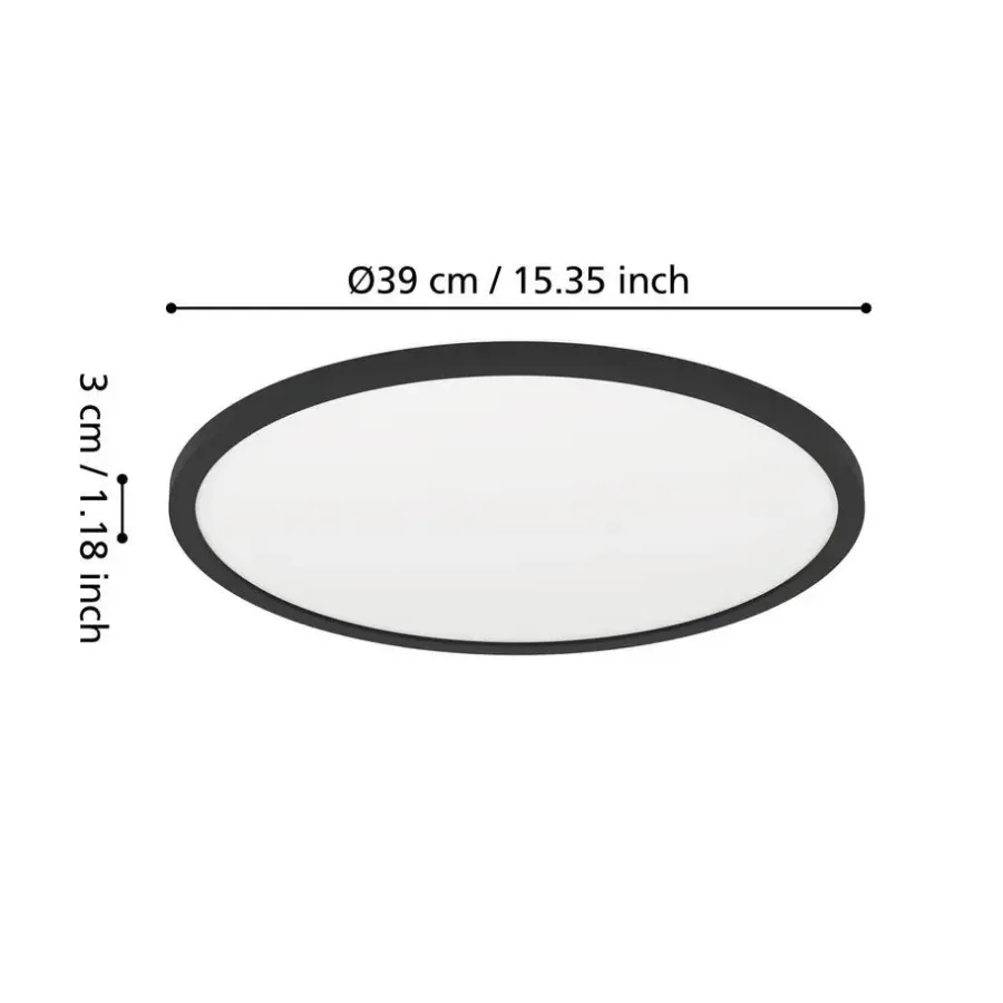 EGLO Minerario Plafonnière - LED - Kunststof - Zwart/Wit