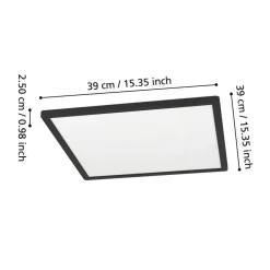 EGLO Minerario Plafonnière - LED - Kunststof - Zwart/Wit