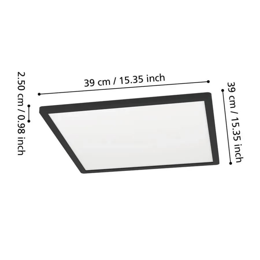 EGLO Minerario Plafonnière - LED - Kunststof - Zwart/Wit