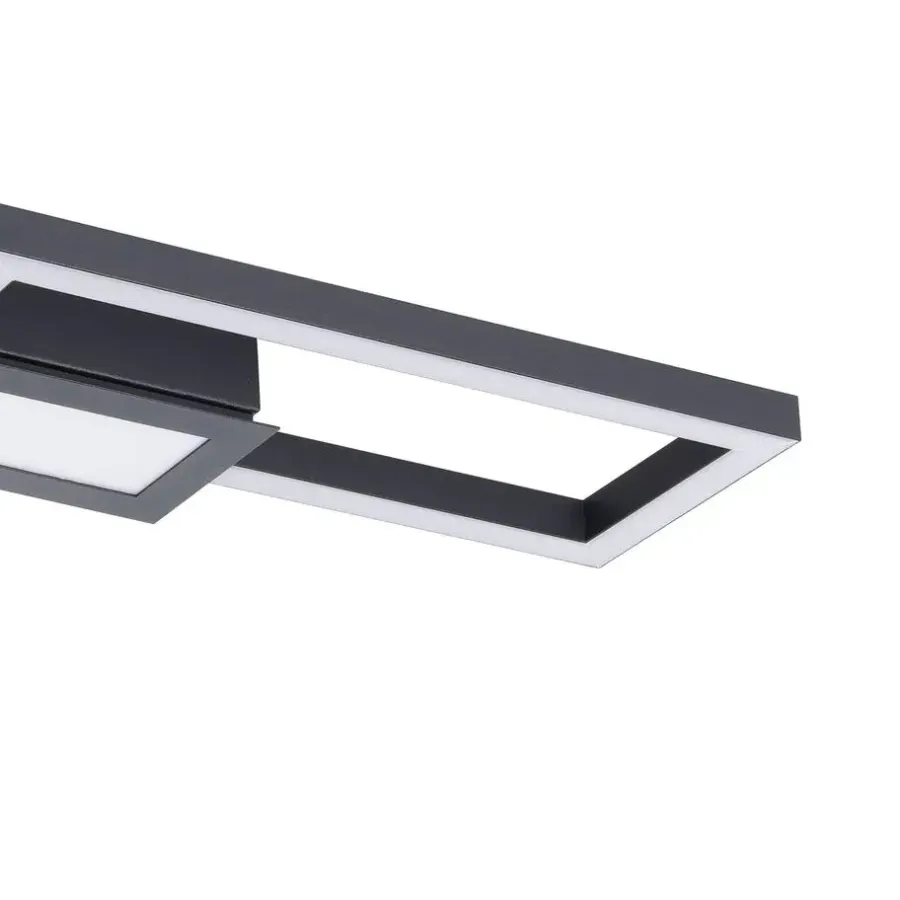 Plafondlampen-EGLO Monirote Plafonnière - LED - 78 cm - Zwart