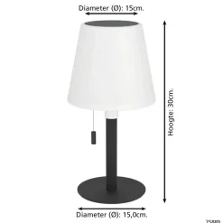 Tafellampen-EGLO Montapalma Tafellamp buiten - LED - Zwart, Wit