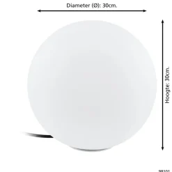 EGLO Monterolo Staande lamp - E27 - 30 cm - Wit