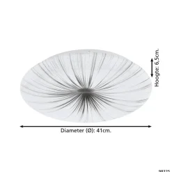 EGLO Nieves Wandlamp/Plafondlamp - LED - Ø 41 cm - Wit/Zilver