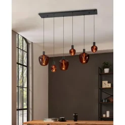 Hanglampen-EGLO Nogalte hanglamp - E27 - 130 cm - Rechthoek - Zwart