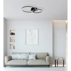 EGLO Palmaves 2 plafondlamp - LED - 55 cm - Rond - Zwart