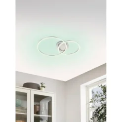 Plafondlampen-EGLO Palmaves 3 Plafonnière - LED - 55 cm - Zilvergrijs