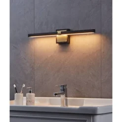 Wandlampen-EGLO Peguera Wandlamp - LED - 60 cm - Zwart/Goud - Spiegellamp