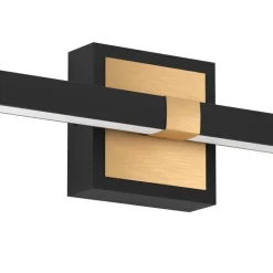 Wandlampen-EGLO Peguera Wandlamp - LED - 60 cm - Zwart/Goud - Spiegellamp