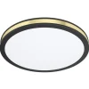 Plafondlampen-EGLO Pescaito Plafond- en Wandlamp - LED - Ø 28 cm - Zwart/Wit/Goud