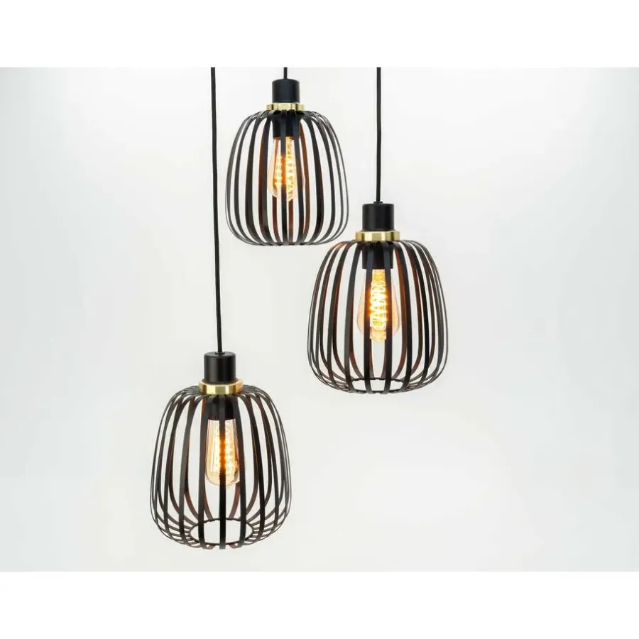 Hanglampen-EGLO Pocicas Hanglamp - E27 - Ø 35 cm - Zwart/Goud