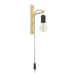 Wandlampen-EGLO Pockley Wandlamp - E27 - 29,5 cm - Bruin/Zwart