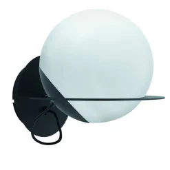 Wandlampen-EGLO Sabalete Wandlamp - E27 - Glas - Zwart/Wit
