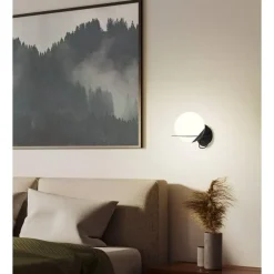Wandlampen-EGLO Sabalete Wandlamp - E27 - Glas - Zwart/Wit