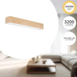EGLO Sania 6 Wandlamp - LED - 62 cm - Bruin/Wit