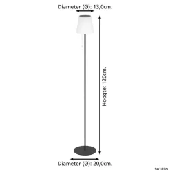 Staande Lampen-EGLO Scordiano-L Vloerlamp - Solar - 120 cm - Zwart