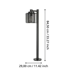 EGLO Selinus Staande lamp - E27 - Glas - Zwart