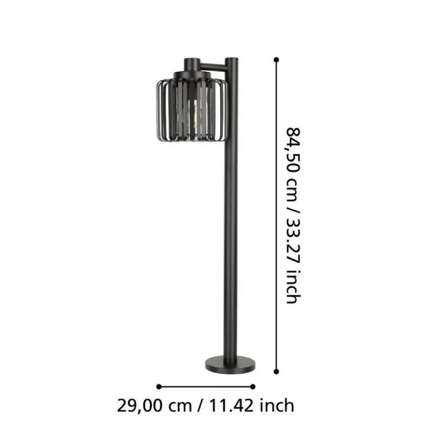 EGLO Selinus Staande lamp - E27 - Glas - Zwart