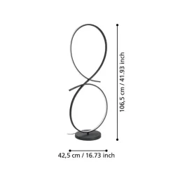 EGLO Serpins Plafondlamp - LED - 60 cm - Zwart/Wit