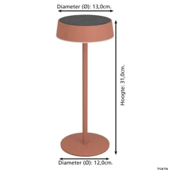 EGLO Simeri Tafellamp Buiten - Solar - 31 cm - Oranje - Oplaadbaar