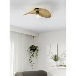 Plafondlampen-EGLO Siruela Plafondlamp - E27 - 56 cm - Papier - Natuur