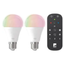 Slimme Led Lichtbronnen-EGLO connect.z EGLO starter-z Starterspakket - 2x E27 RGB LED lampen - Afstandsbediening