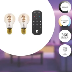 EGLO connect.z EGLO starter-z Starterspakket - 2x E27 Spiral LED lampen - Afstandsbediening