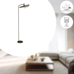 Staande Lampen-EGLO Swaby Vloerlamp - E27 - 159.5 cm - Brons