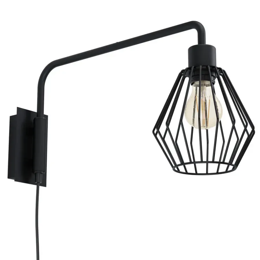 Wandlampen-EGLO Tabillano 1 Wandlamp - E27 - 16 cm - Zwart